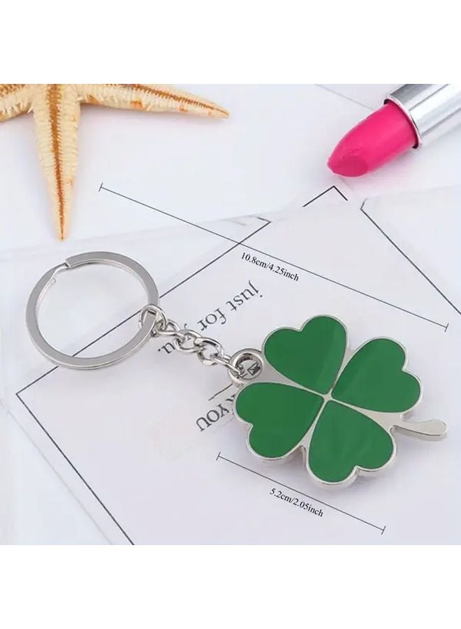 6pcs Alloy Four Leaf Clover Keychains Lucky Shamrock Charm Keyrings Gifts - Image 4